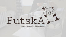 Putska Baby Diaper Caddy Set - Includes a Baby Diaper caddy, 2 pacifier clips + 2 bandana bibs