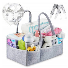 Putska Baby Diaper Caddy Set - Includes a Baby Diaper caddy, 2 pacifier clips + 2 bandana bibs