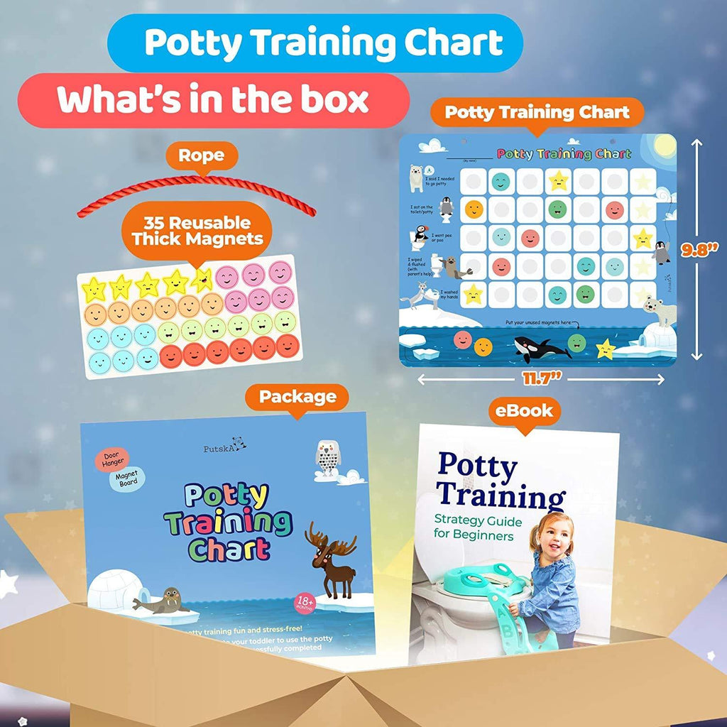 PUTSKA Animal Potty Training Chart for Toddlers Boys & Girls - Potty  Training Stickers for Girls Potty Training Toilet and Boys. A Sticker Chart  for
